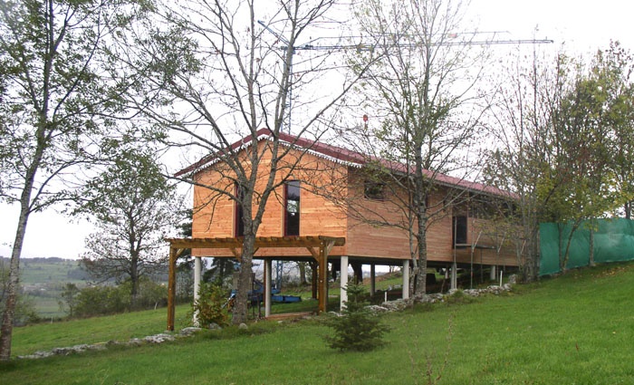 Maison bois sur pilotis : 16_Maison sur pilotis_chantier.JPG