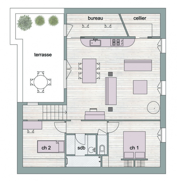 Appartement sous les toits  Paris : plan final internet