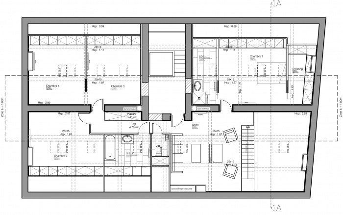 Duplex Lyon : Plan comble projet