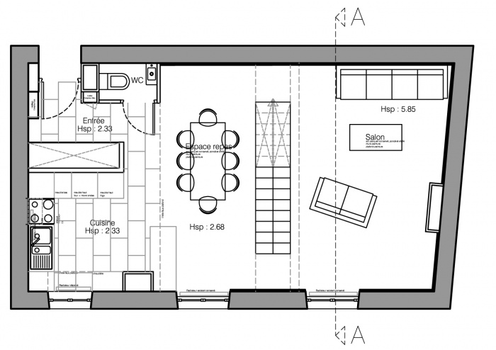 Duplex Lyon : Plan R+4 projet