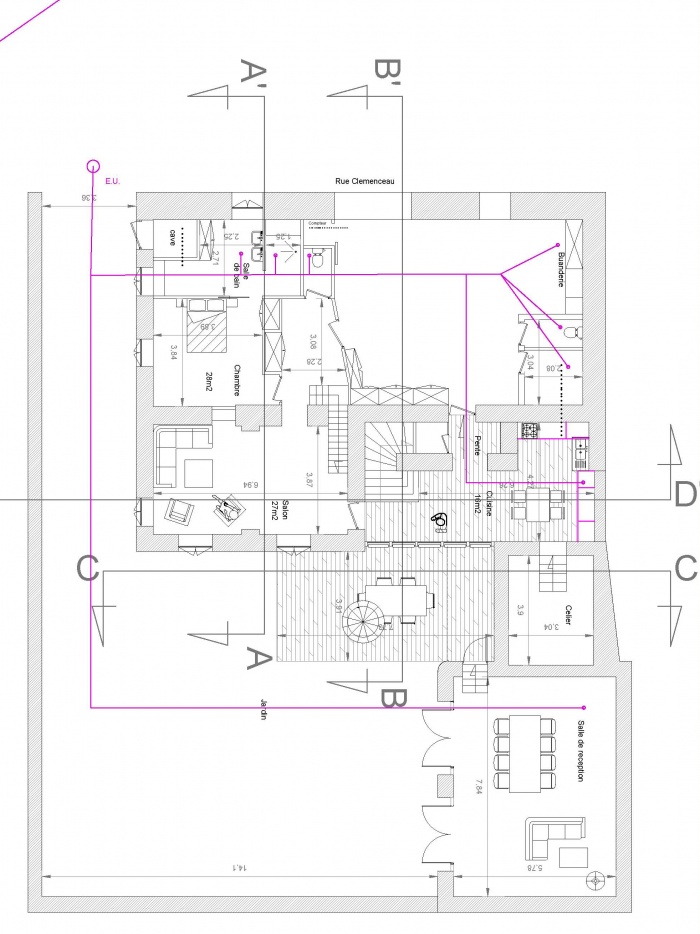 Rhabiliation d'une maison Bourguignone : plan