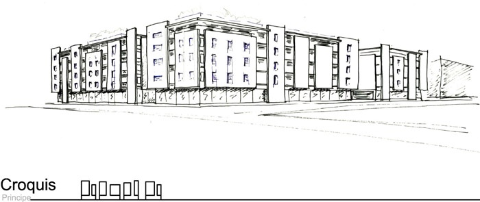 Concours-construction de 90 logements et commerces : croq