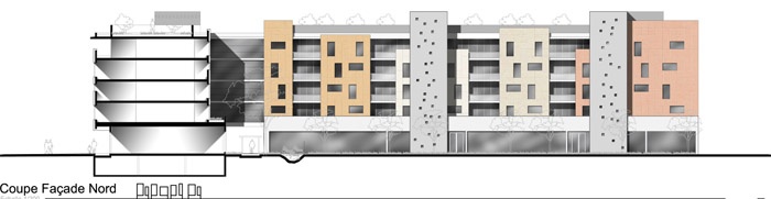 Concours-construction de 90 logements et commerces : fa N