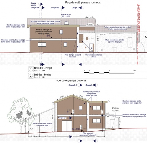 Intgration d'une maison neuve dans une ferme dsafecte : Pages de 13-027 - PRO-DCE - FACADES 1-2