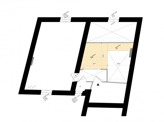 Rhabilitation  St Just - Appartement en duplex : plan1