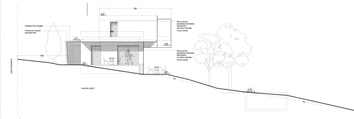 Maison d'habitation : Facade Ouest